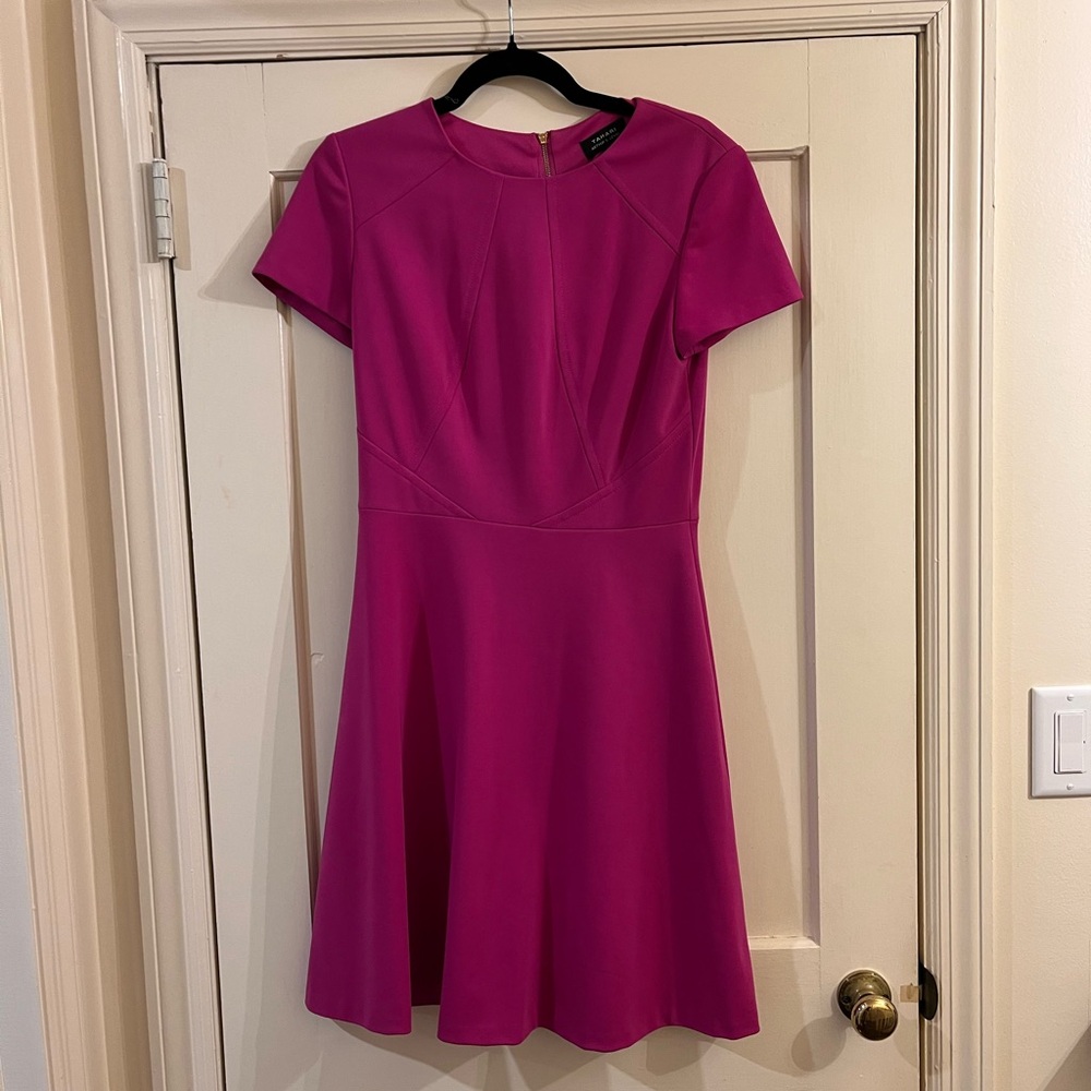 Vibrant Magenta Short Sleeve Mini Dress